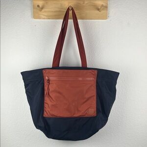 Madewell Th Sport Tote with MWL Logo Navy Blue and Orange